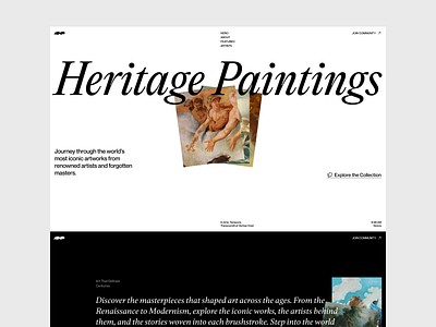 Historical Painting Landing Page artdesign arthistory creativeui culturalheritage designinspiration digitalart landingpage productdesign ui uidesign uxdesign webdesign