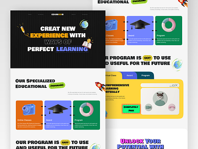 Educational Landing Page (Light Mode) landing page modern design modern ui ui designer uidesign uiux ux designer