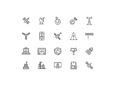 Satellites Icons icon icon design icon set satellite satellite icon satellite vector vector vector icon