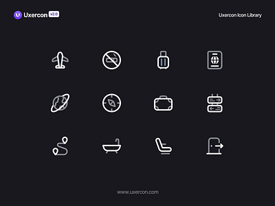 Travel & Hotel - Uxercon design icon line icon logo ui uiux uxercon