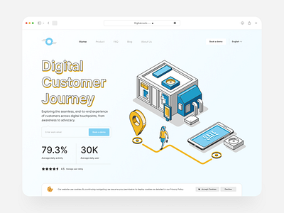 Digital Customer Journey : Landing Page 3d adobe animation app branding design figma graphic design illustration illustrator logo motion graphics photoshop ui vector