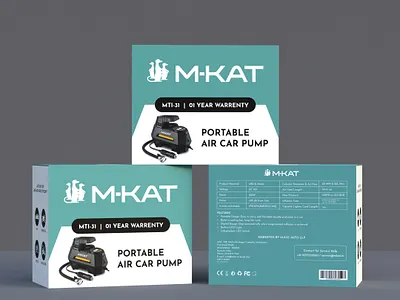 Car Air Pump Packaging Design with 3d Renders box box design box packaging box render minimal packaging packaging packaging design product packaging toolbox