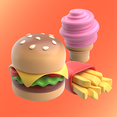 Who's Hungry? 3d design food graphic design icon illustration meal