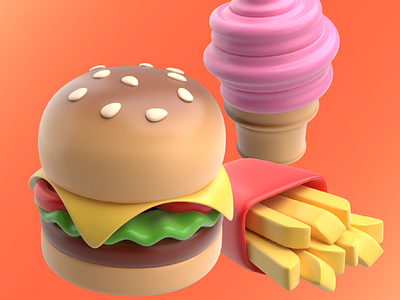 Who's Hungry? 3d design food graphic design icon illustration meal