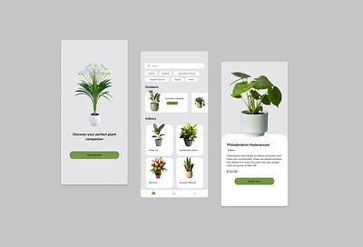 Plantopia || Online Plant Shop App botanical app design e commerce eco friendly green design green living indoor plants mobile plant store nature app online plant store plant app plant care plant delivery plant lovers plsnt shop ui user interface