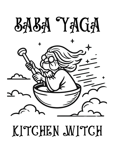 Baba Yaga, Kitchen Witch american folklore design baba yaga babushka forest witch grandma witch kitchen witch polish folklore russian folklore slavic folklore