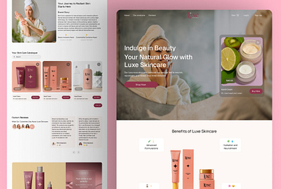 Skincare Landing Page drribble figma landimgpage trending ui webpage website