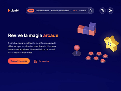 Website - Playbit arcade 3d arcade branding cabinet motion graphics ui website