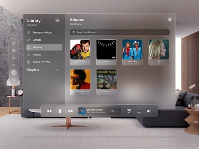 Apple Music - Apple Vision Pro 3d animation apple ui vision pro