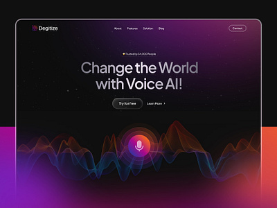 Voice Controled AI Website Design ai ai website controled landing page voice web design website