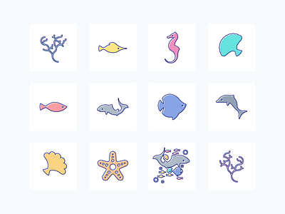 Sea life icons