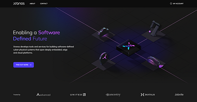 Hero / Dark Mode / Real 3D in isometric style 3d dark hero interactive isometric section