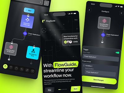 FlowGuide - Mobile for SaaS application design business design interface ios app design managment mobile app product saas service startup ui uiux ux