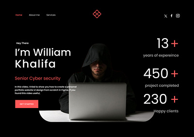 Cyber security portfolio cyber securey ui uiux ux webdesign website