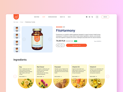 Wellness vitamins | Product page design ecommercedesign femininedesign healthandwellness healthcareecommerce healthylifestyle menopausesupport nutritionalsupplements product design ui ux vitaminshop web design womenhealth