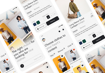 Application Design For Fashion Shopping App graphic design