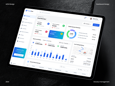 Grocery Management & Delivery Dashboard UI Design admin dashboard dashboard dashboard design dashboard ui dashboard ui design figma grocery grocery delivery grocery management grocery store supermarket ui ui design ui ux uiux ux