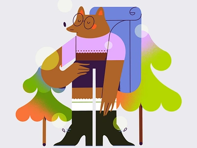 fAll In bear character fall flat illustration forest illustration nature style