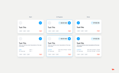 TimeKeeping Cards app clean interface mobile product design timer ui user interface ux