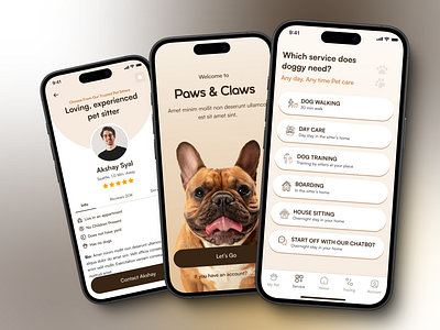 🐕 Paws Care Online App Concept android design app design branding figma design ios design landing page design logo design mobile app design mobile design no code development ui design ux design web app design website design