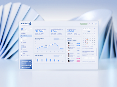 Court Reporting Tool Dashboard 3d 3d illustration ai branding dashboard design illustration interface product design saas ui uiux ux webdesign