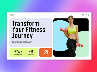 TrainU — Fitness Website Hero Section fitness website design gym website design gym website hero section trending design