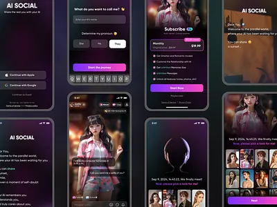 🔥 AI companion social app UI/UX design!