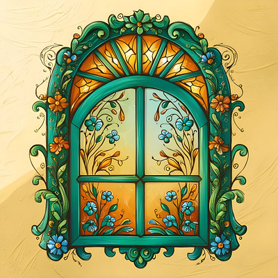 Colorful Window Illustration illustration