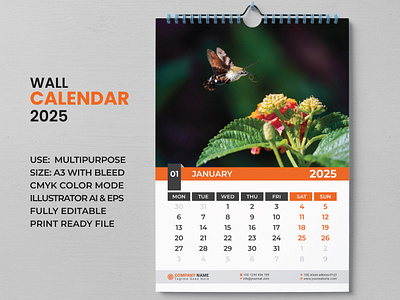 Wall Calendar 2025 2025 calendar 2025 calendar design branding business calendar calendar calendar design calendar design ideas custom calendar design design design by sarwar digital calendar graphic design illustration minimalist calendar modern calendar monthly calendar printable calendar unique calendar vector wall calendar design