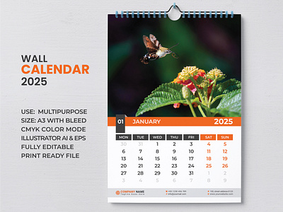 Wall Calendar Template 2025 2025 calendar 2025 calendar design branding business calendar calendar calendar design calendar design ideas custom calendar design design design by sarwar digital calendar graphic design illustration minimalist calendar modern calendar monthly calendar printable calendar unique calendar vector wall calendar design