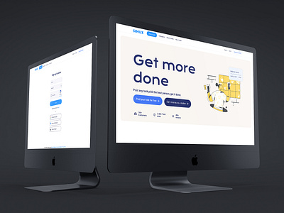 Simux Airtasker Web Ui Hero section design airtasker mobile ui mobile uiux ui ui design ux web ui web ui design
