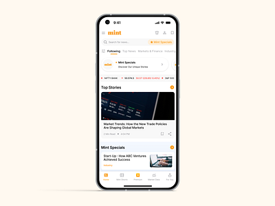 Live Mint App Redesign app article blog blogs category design finance financenews minimal mobile news product redesign simple ui ux