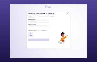 Hatch Coding - Onboarding Page illustration product design ui design web design