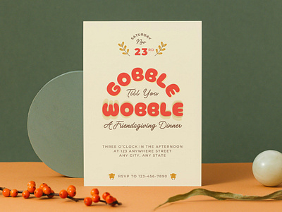 Gobble 'Till you Wobble canva template celebration colorful design digital download editable design event invite fall design friendsgiving gobble theme graphic design invitation party invitation print design template thanksgiving