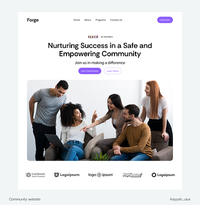 Forge: Community Website Design design landing page ui uidesign uiux web web design