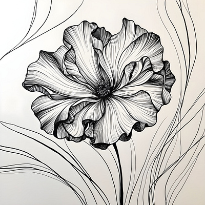 Black And White Hand Draw Flower flower illustration