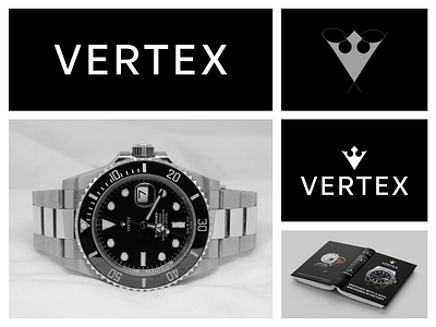 VERTEX - Logo,Brand Identity branding clock diamond logo graphic design logo watch store logo