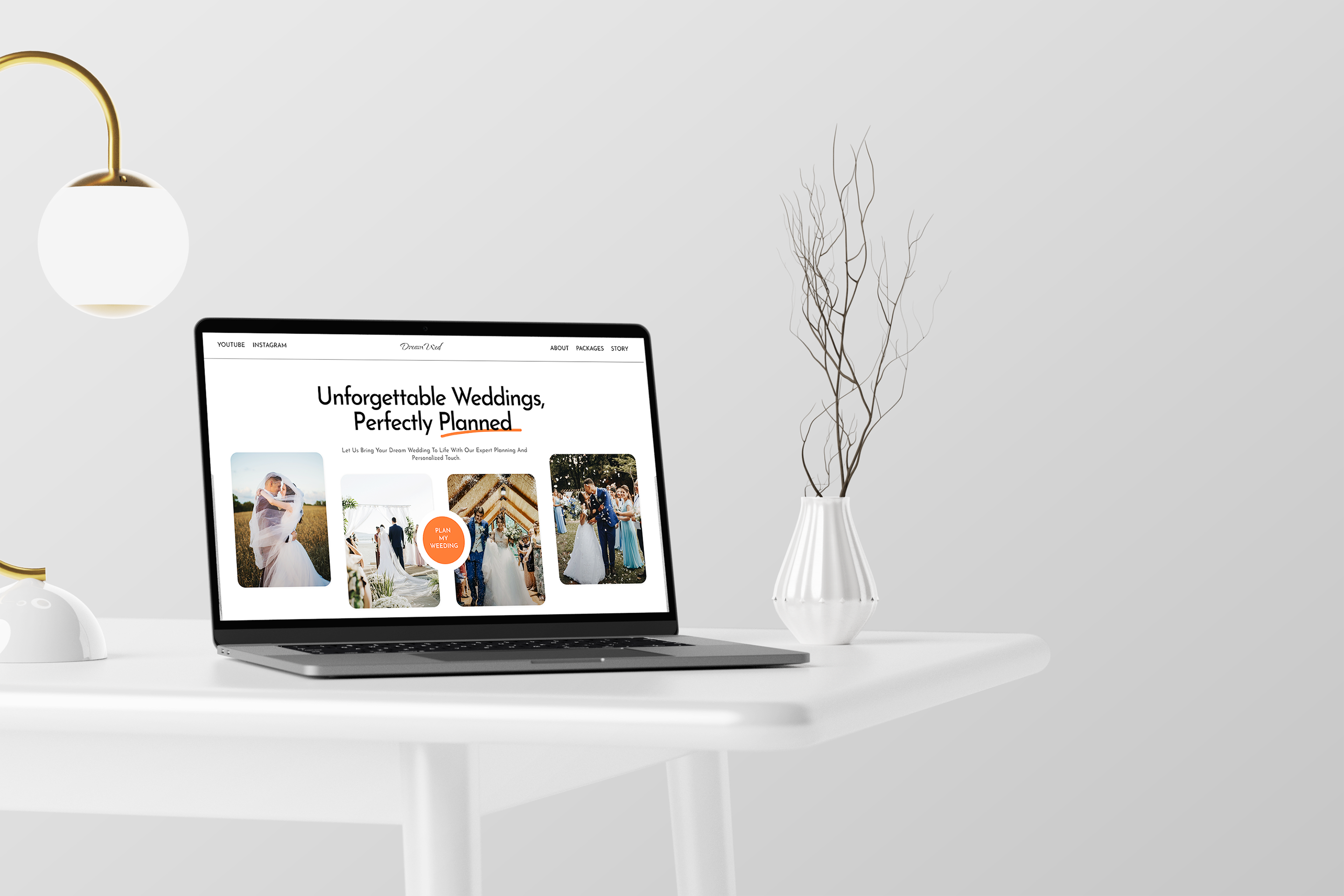 Dream Wed — Beautiful Wedding Event Planner Website event planning website trending design wedding wedding planning wedding website