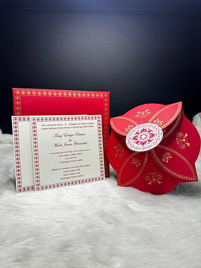 Red Butterfly Themed - Screen Printed Wedding Invitation hindu wedding invitation cards