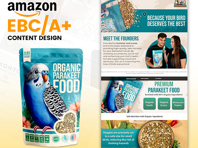 Amazon A+ Content Infographics Design - Parakeet Food a content amazon amazonebc branding design ebc graphic design graphicdesign illustration listingimages logo photoshop