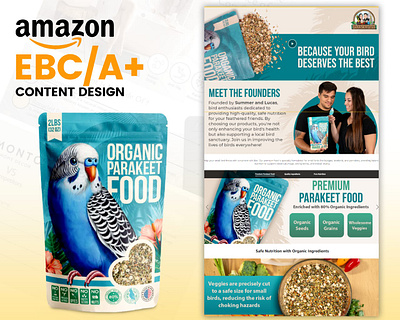 Amazon A+ Content Infographics Design - Parakeet Food a content amazon amazonebc branding design ebc graphic design graphicdesign illustration listingimages logo photoshop