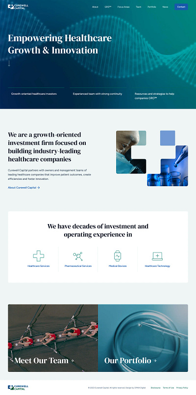 Curewell Capital Redesign & Development branding design ui ux webdesign website website design website redesign