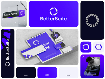 BetterSuite app app logo application better branding branding design circle circle logo design graphic design icon identity logo logo design suite sun logo violet violet logo