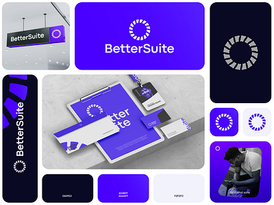 BetterSuite app app logo application better branding branding design circle circle logo design graphic design icon identity logo logo design suite sun logo violet violet logo