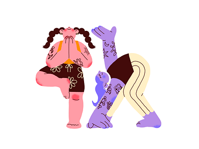 Yoga Illustration flat illustration tattoo yoga