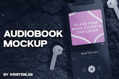 Audiobook Device Mockup PSD audio book audiobook audiobook mockup book cover art book cover template book mock up book mockup cover mockup device mockup