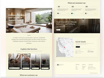 Serenity Spa & Wellness Website Design company profile design graphic design health landing page spa ui uiux website design
