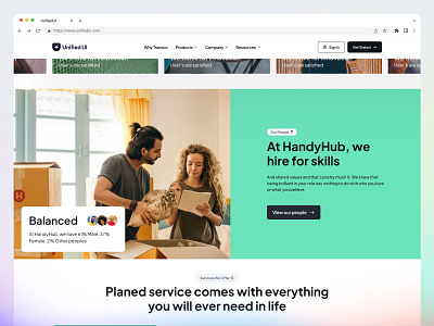 UnifiedUI — About section design digital business fintech landing landing page tech business ui unified ui unifiedui ux website website design