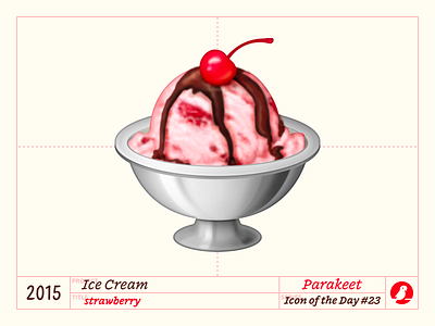 Icon of the Day #23 cherry chocolate design emoji ice cream icon icons illustration parakeet strawberry