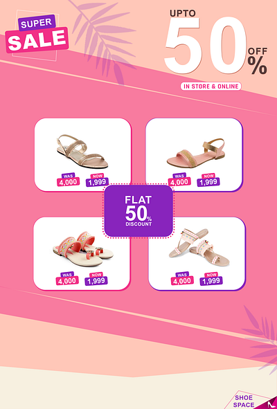 Shoes Sale Banner, Social Media Post banner branding graphic design illustration instagram post deisgn shoes sale social media post